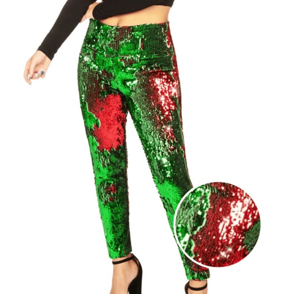 Tipsy Elves- WOMEN'S GAUDY GARLAND UGLY CHRISTMAS CARDIGAN SWEATER & Leggings - Picture 8 of 10